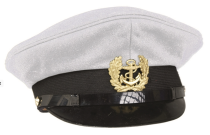 Kapitánská čepice s kovovým odznakem